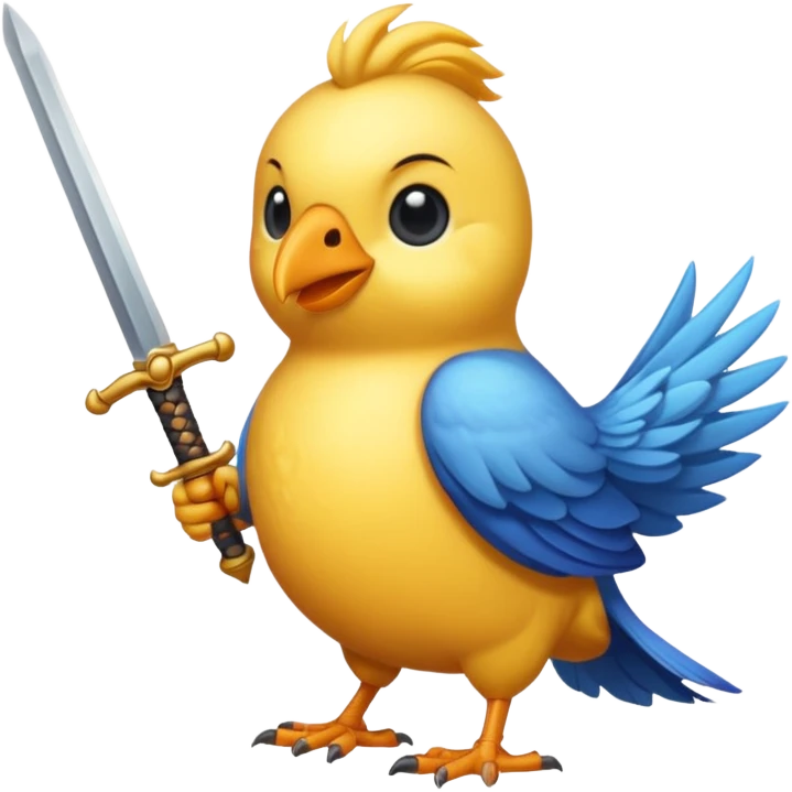 A bird with a sword emoji