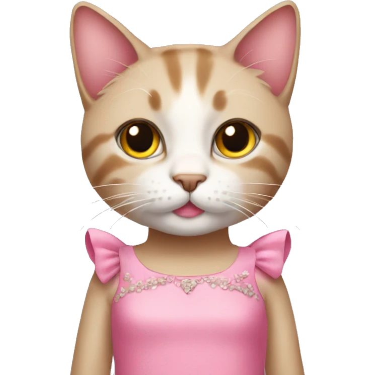 cat wearing a pink dress emoji