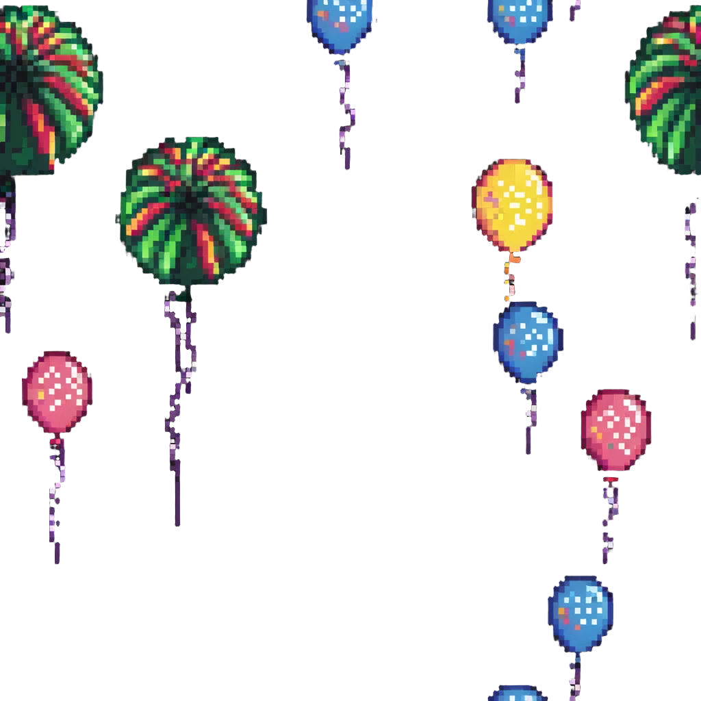 Celebration with fireworks and balloons emoji