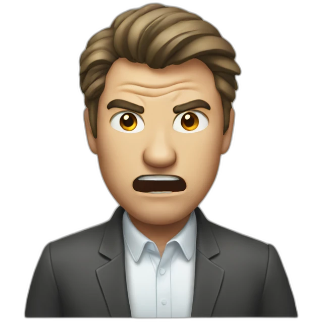 Man angry at woman emoji