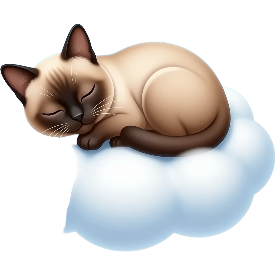 Siamese Cat sleeping on cloud emoji
