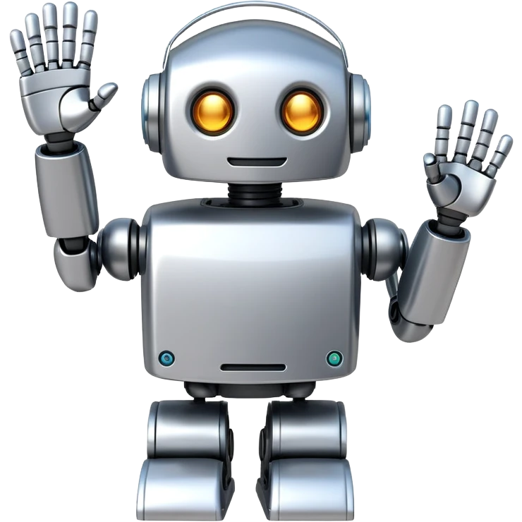 waving robot emoji