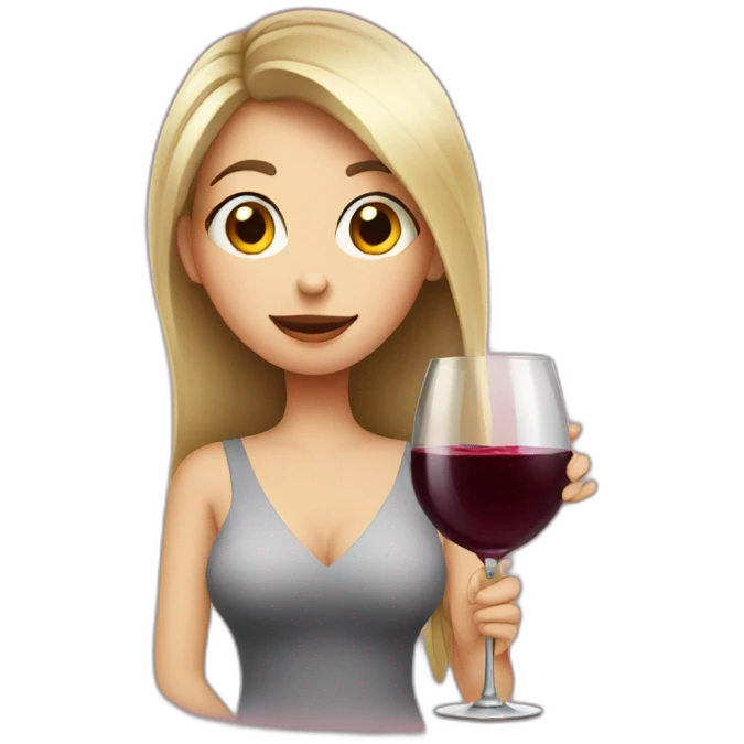 snobby girl tasting red wine emoji