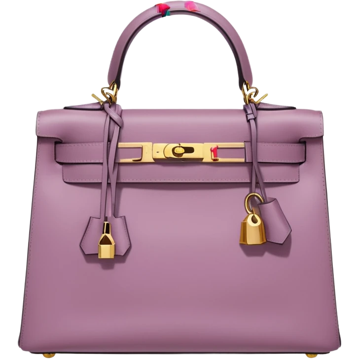 hermes kelly mauve color gold hardware emoji
