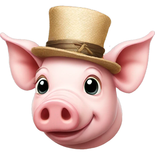 Pig with hat emoji