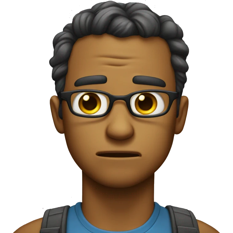 nerd crying because he keeps getting told bad stuff emoji