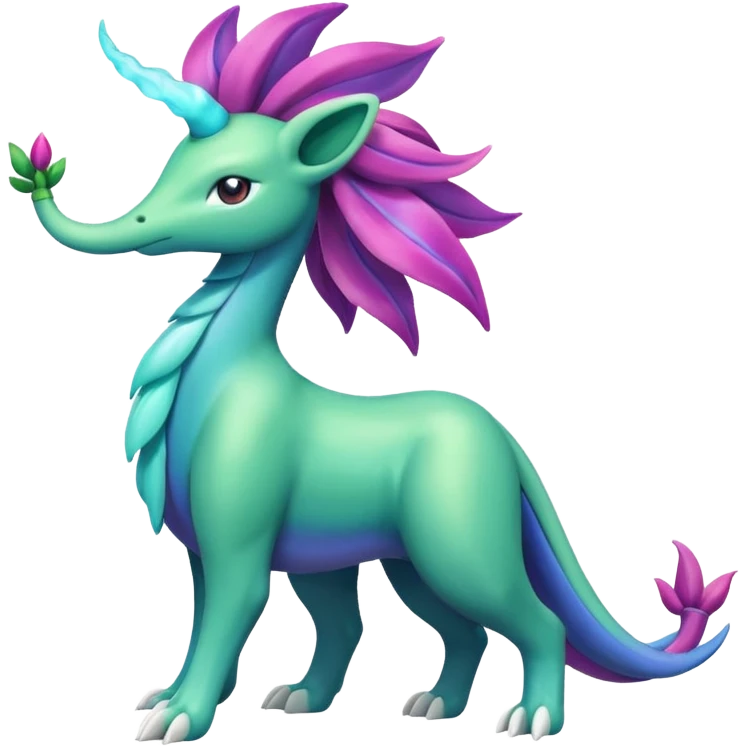 Suicune-Meganium-fusion (full body) emoji