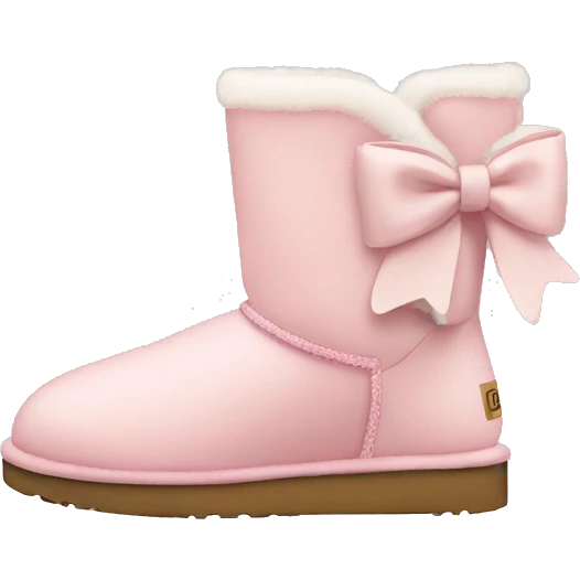 Light pink UGG boots with bow emoji