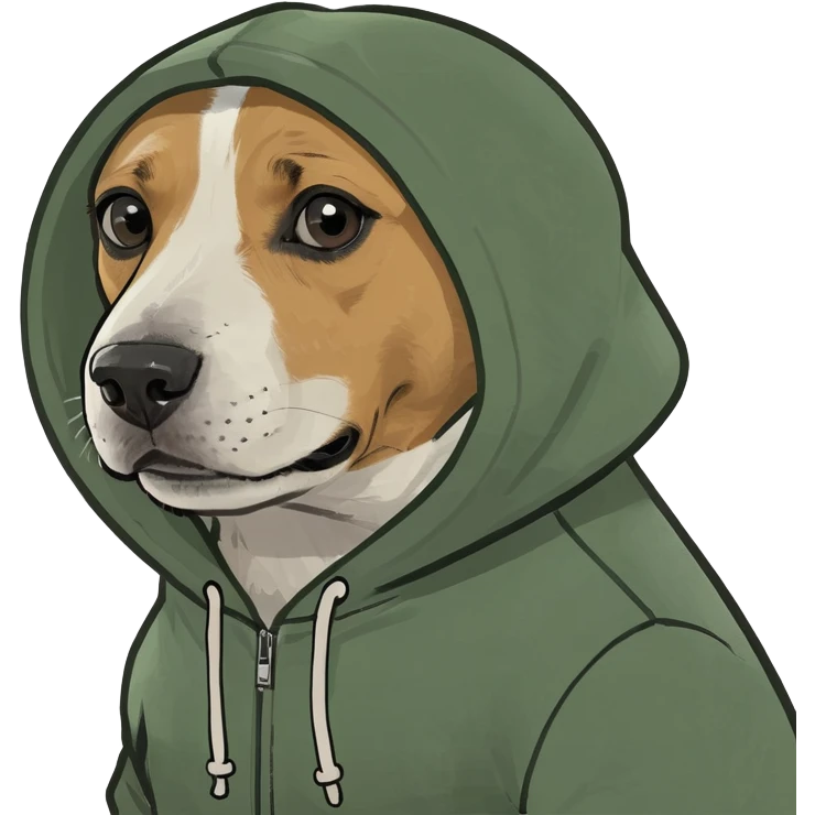 Dog wearing hoodie  emoji
