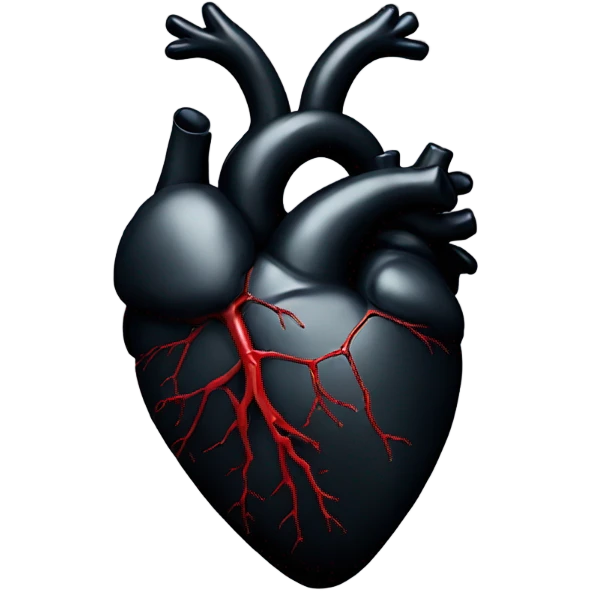 black anatomical heart  emoji