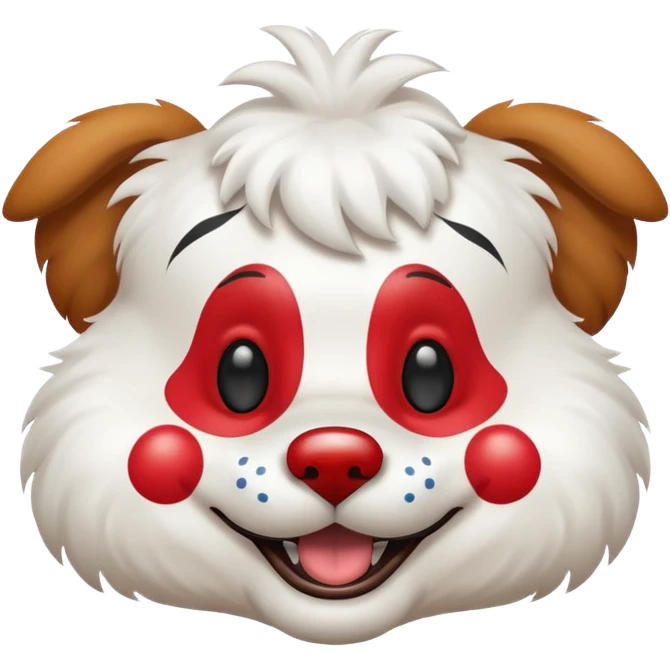 Dog clown with painted nose emoji