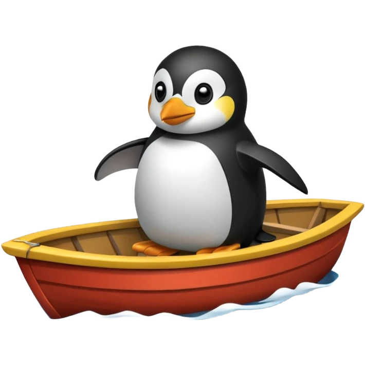 Penguin driving boat emoji