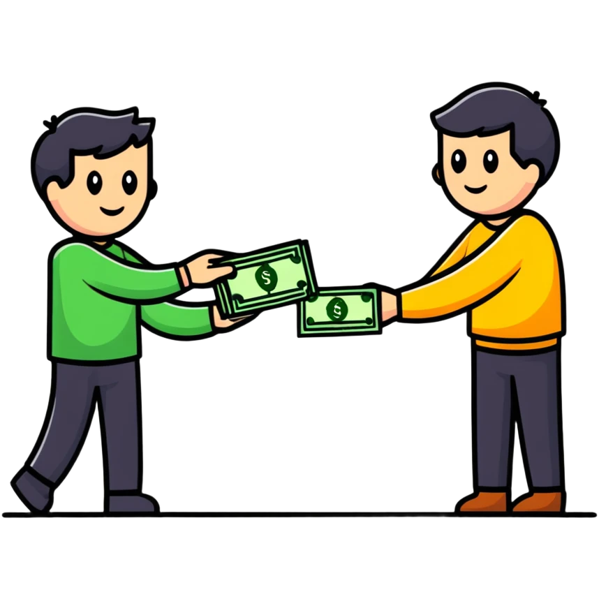 person giving money to another person emoji
