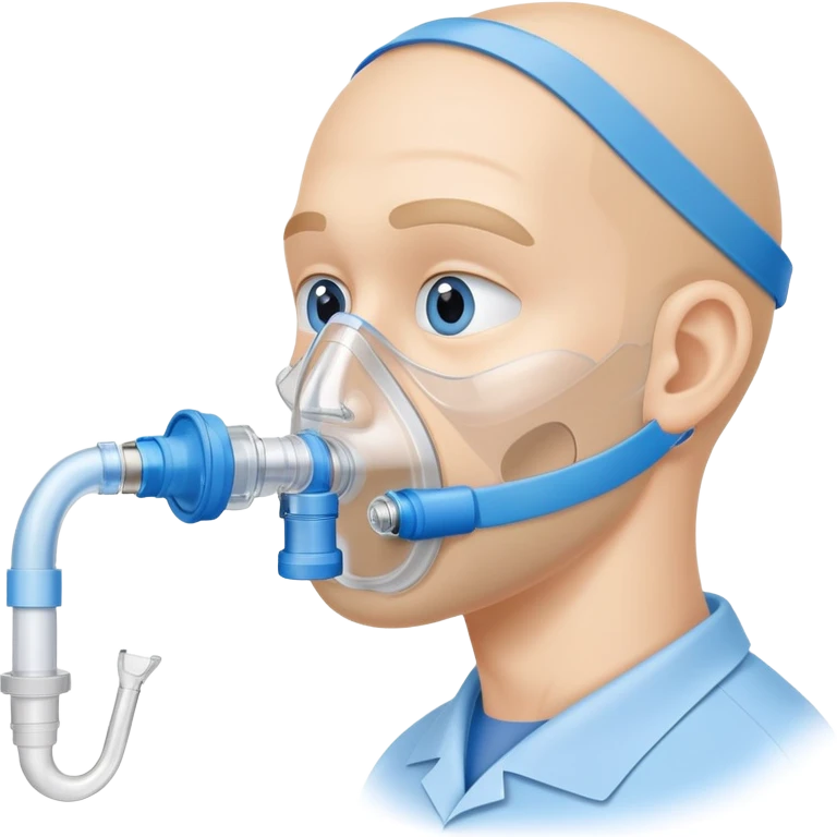 Blue VO2 max testing mouthpiece with breathing valve and tube, with nose clip, laboratory testing equipment emoji