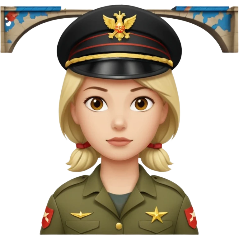 Female full confidence battle ready soldier heroically saving lives under a bridge, with shelling happening all around emoji