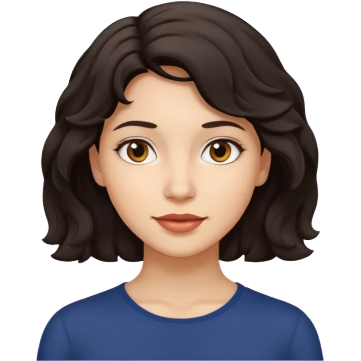 dark short wavy hair woman emoji