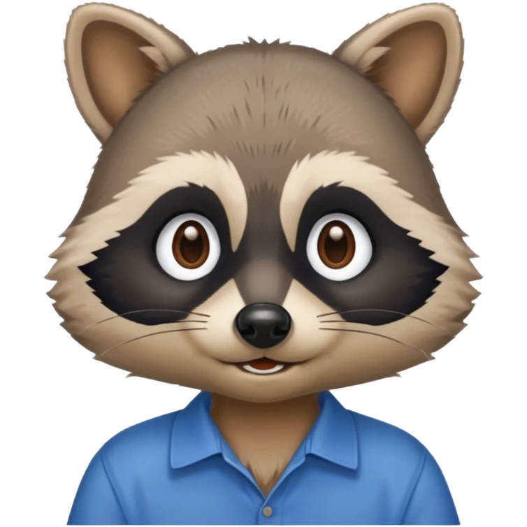 waitor racoon blue shirt emoji