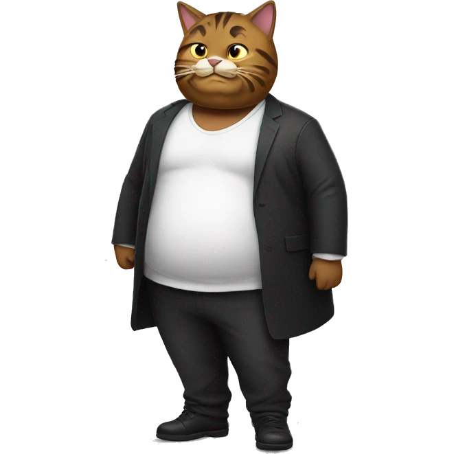 Fat dude dressing up as cat emoji