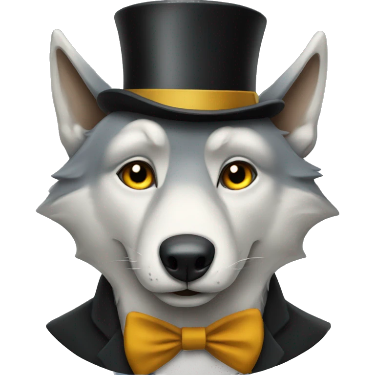 Wolf in a top hat  emoji