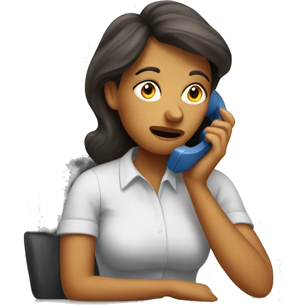 Frustrated lady on a phone call handling alot of documents emoji