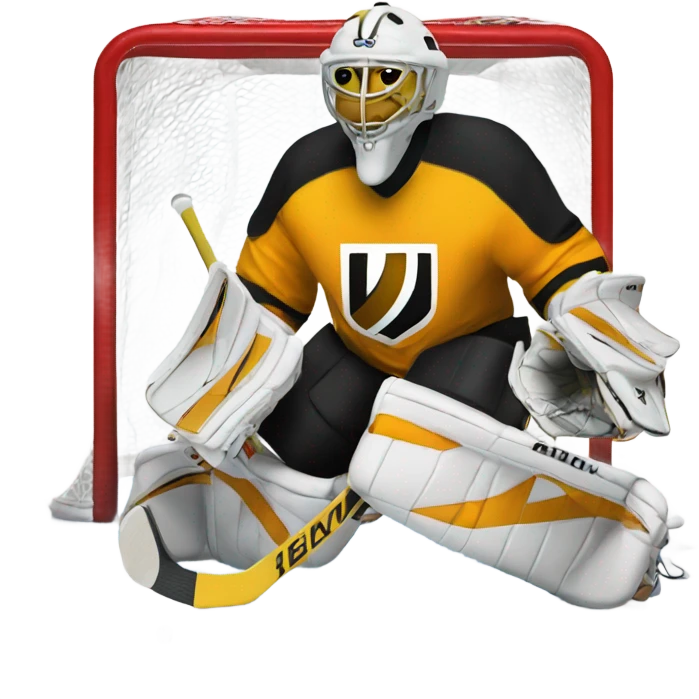 Hockey goalie with # 30 emoji