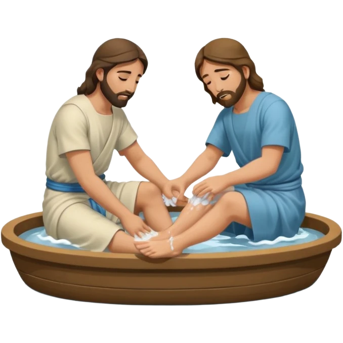 JESUS WASHING MANS FEET IN WATER emoji