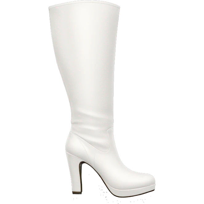 white knee heel boots emoji