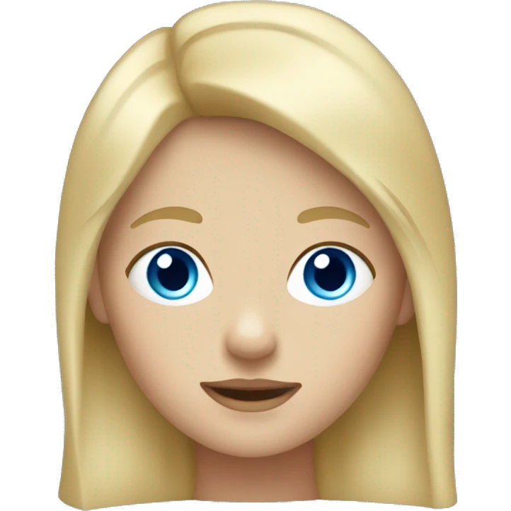 A girl with a blonde mullet and blue eyes  emoji