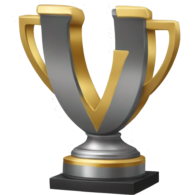 A trophy with the letter W written on it emoji