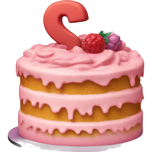 cake with the letter S on top emoji