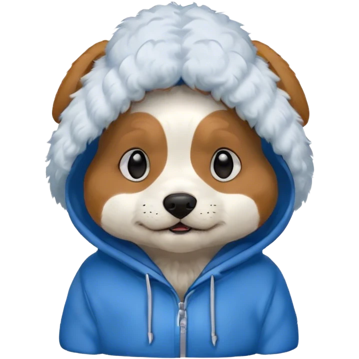 Dog wearing hoodie emoji