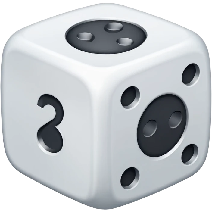 create an image of a die with no numbers, just plain white sides emoji
