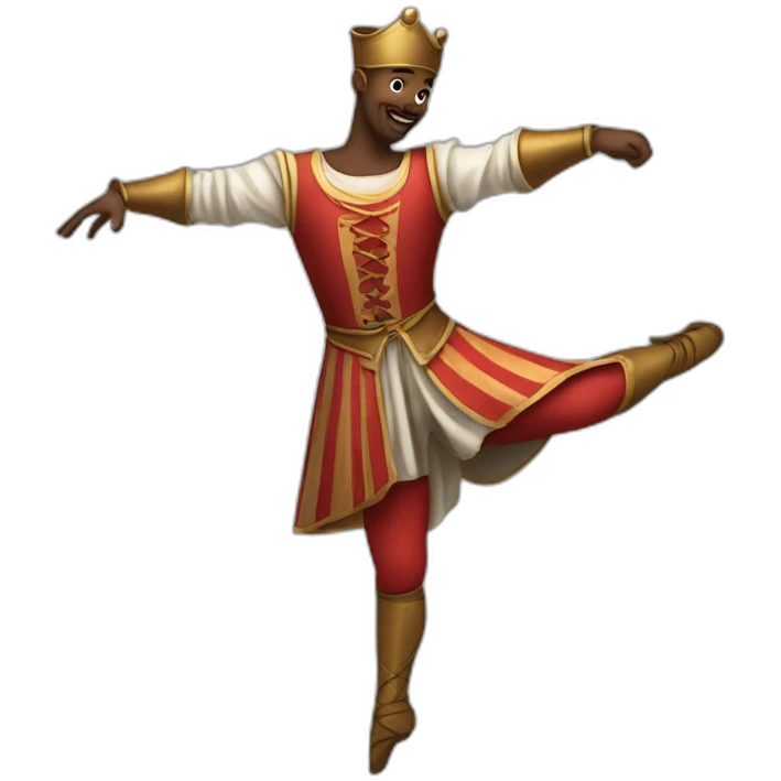 medieval circus acrobat doing a pirouette emoji