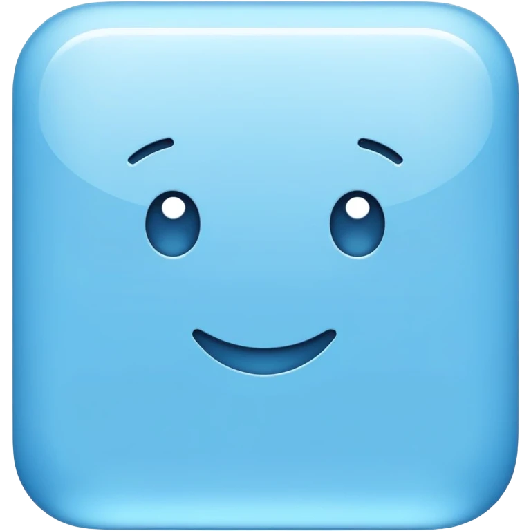 Square in light blue color emoji