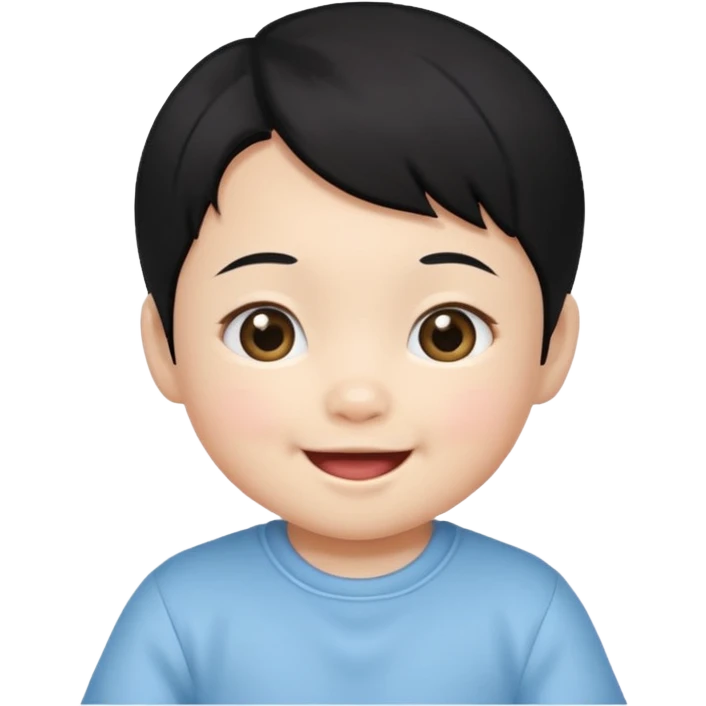 korean black hairbaby emoji