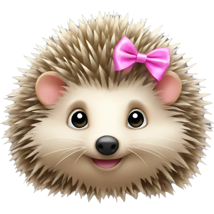 New year hedgehog with pink bow emoji