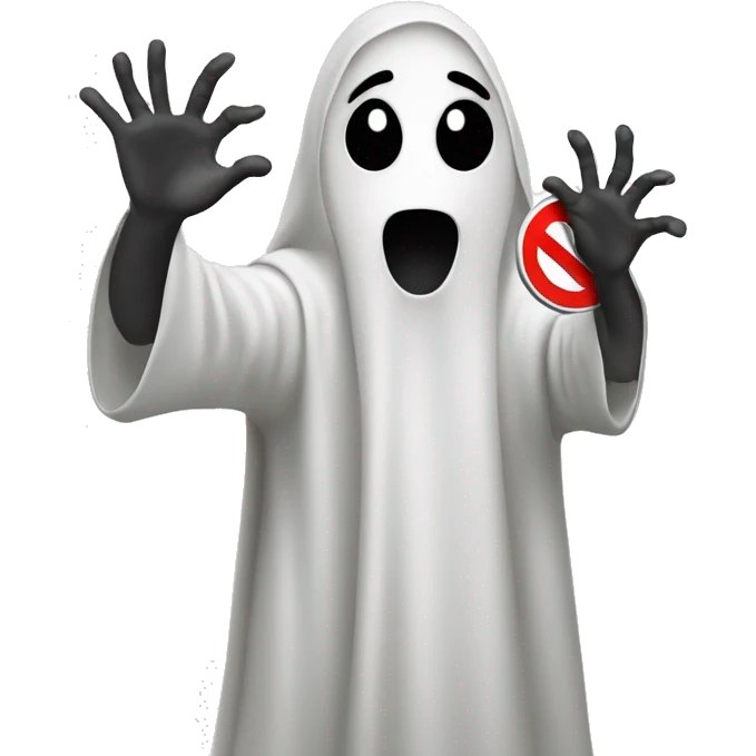 Ghost holding a 'no entry' sign emoji
