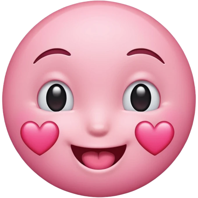 cute pink winking emoji with heart cheeks emoji