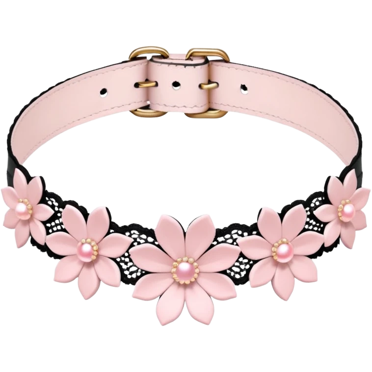 Pastel pink Lolita Sakura flower choker emoji