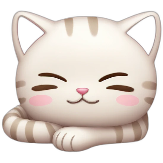 Sleepy kawaii cat full body emoji