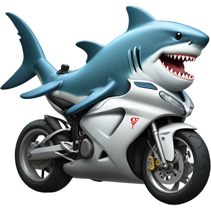 Shark riding motorcycle  emoji