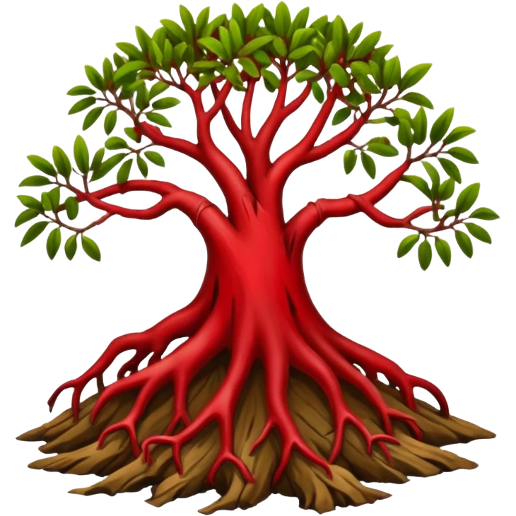 degraded or removed red mangrove and remnoved or cut roots emoji