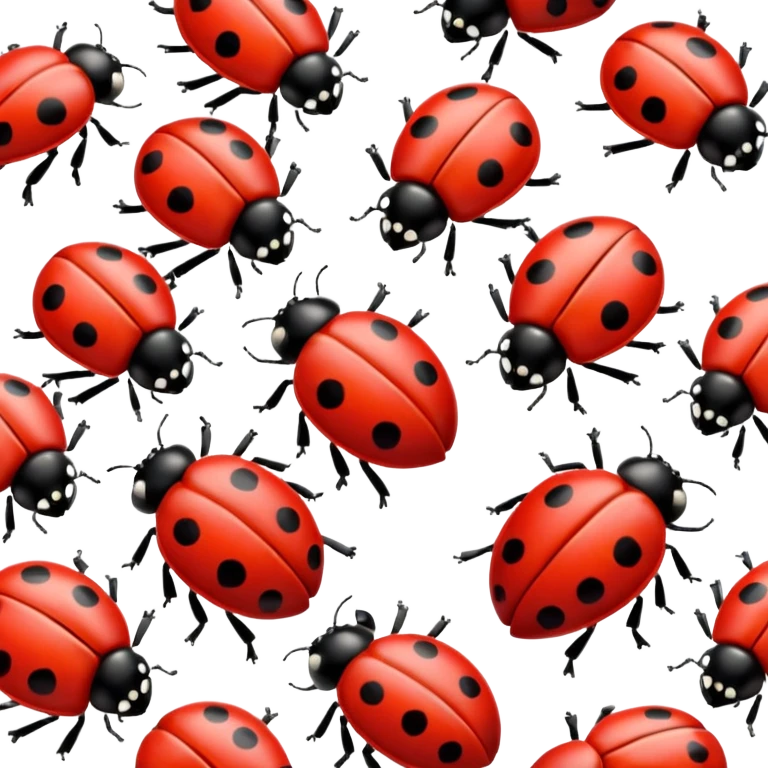 Cottagecore style ladybugs, no emoji faces, no emoji icons. 4k quailty, clean smooth lines emoji