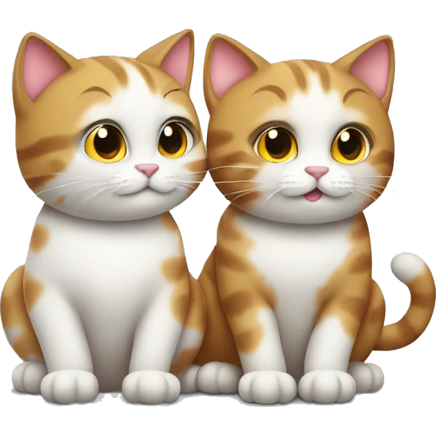two cats in love emoji