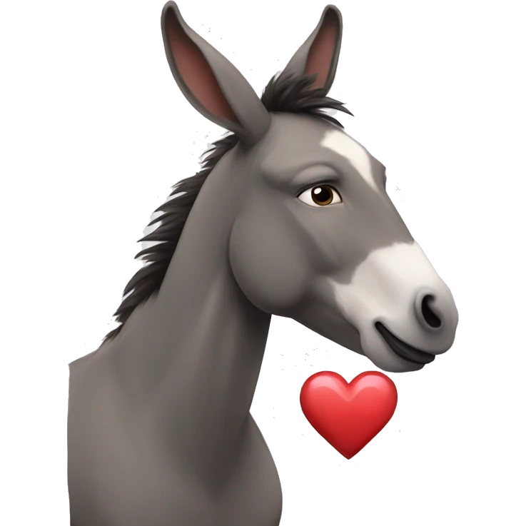 Aesthetic donkey with a heart. emoji