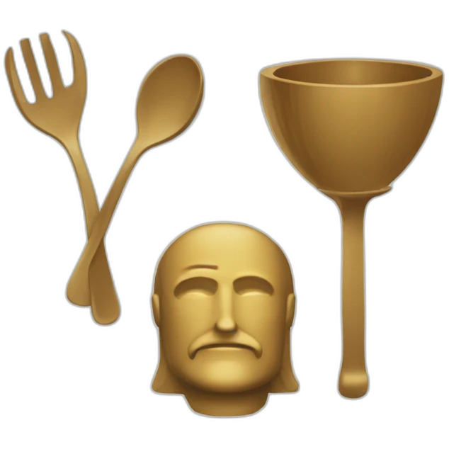 Plato cuchara y tenedor emoji