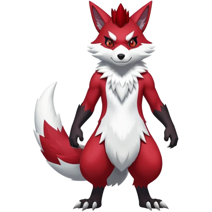 Shiny Red Anthro furry Zangoose-Obstagoon-Hybrid (full body) emoji
