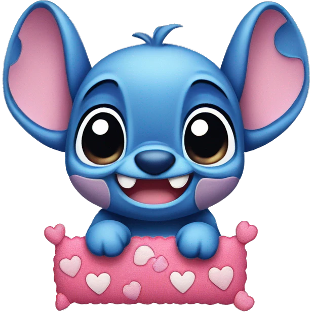 Cute Stitch with hearts emoji
