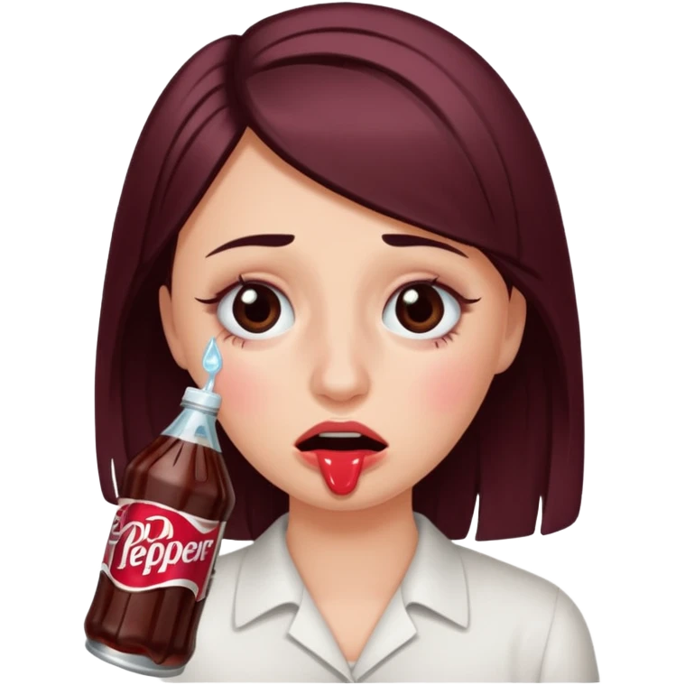 crying face with long eyelashes holding a dr pepper emoji