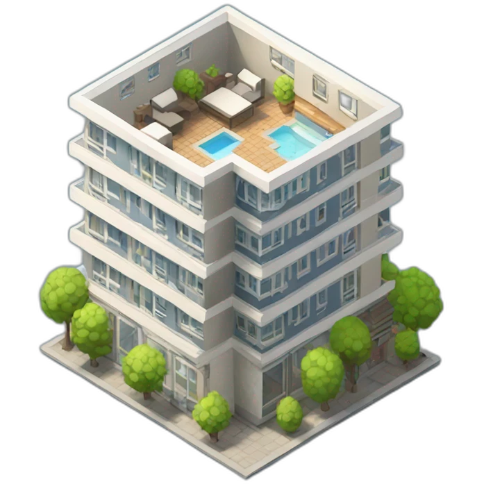 3d-isometric-City-Apartment emoji